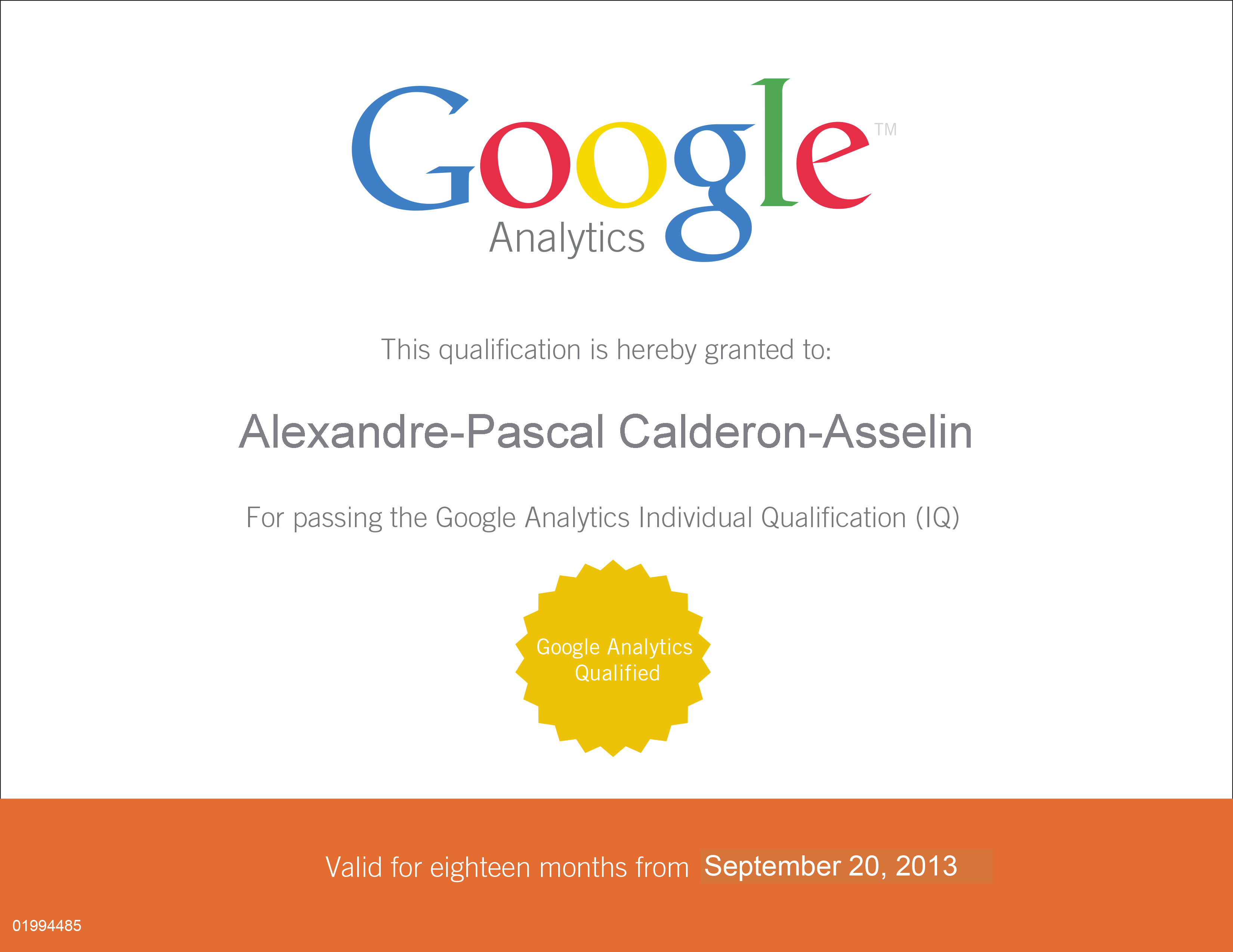 Google Analytics Certificate GAIQ 2013